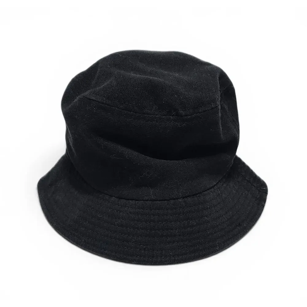 Tenshi “Radiate Positivity” Bucket Hat, Black, Cotton, Unisex Casual Accessory